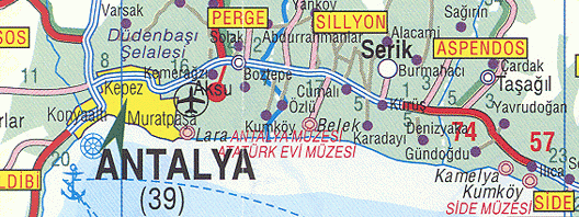 Map of Antalya, Belek