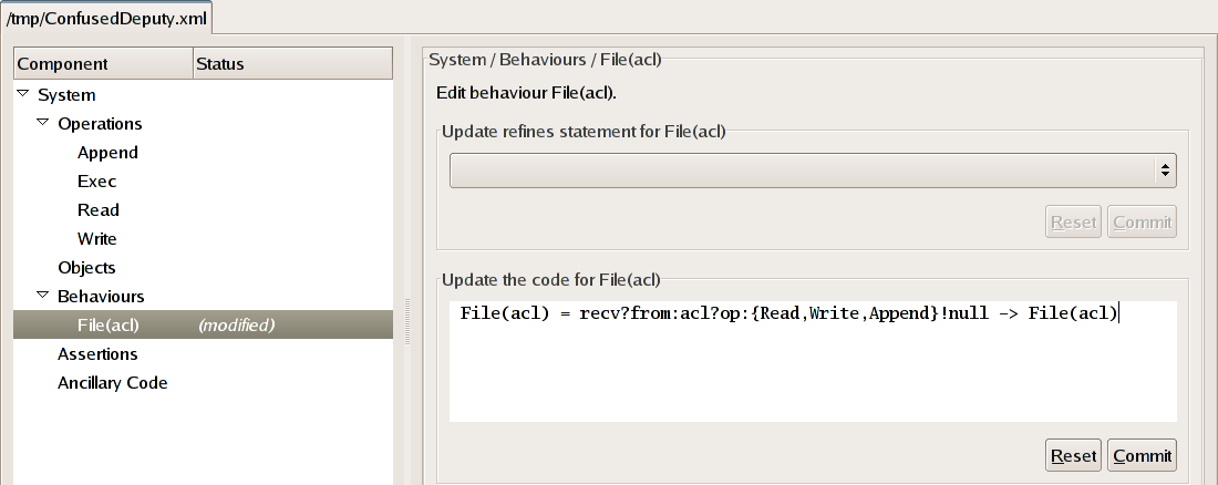 Defining the File Behaviour