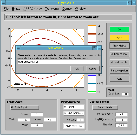 EigTool: entering a new matrix