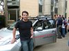 Paul Newman with the RobotCar before giving the IET Public Lecture