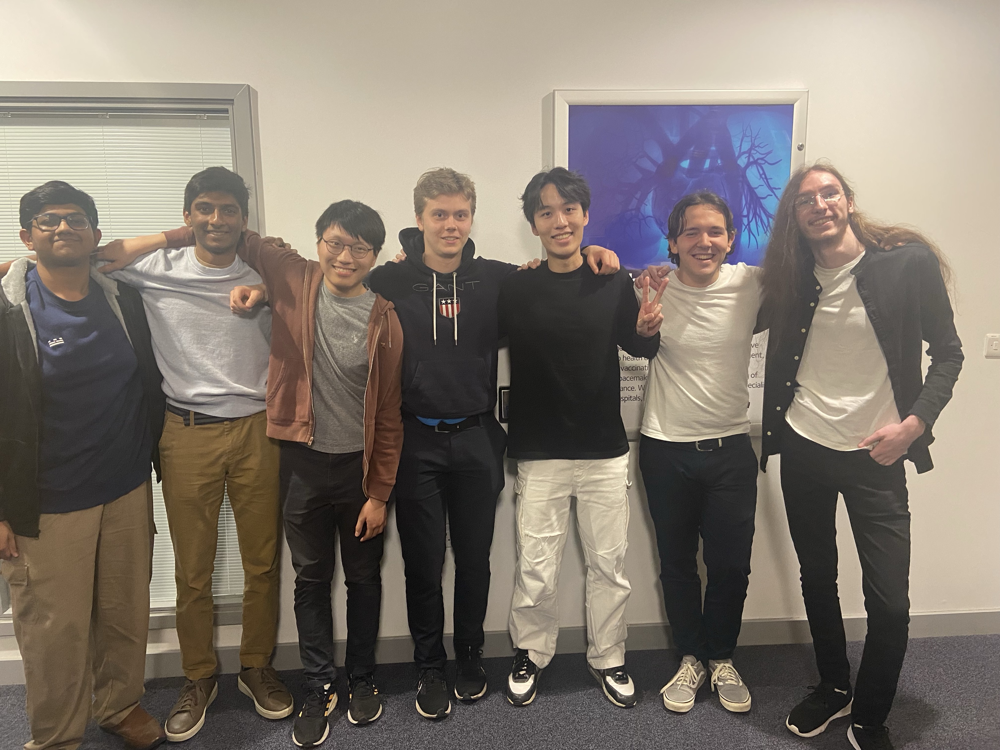 Photo showing the winning team 16 including Ronnith Nandy, Tejas Krishnan, Ean Seng Chang, Aleksa Dordevic, Dominic Peng, Igor Klimczak and Sebastian Potoniec