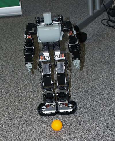 Robot playing football